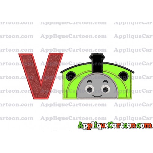 Percy the Train Applique Embroidery Design With Alphabet V