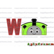 Percy the Train Applique Embroidery Design With Alphabet W