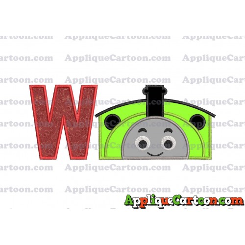 Percy the Train Applique Embroidery Design With Alphabet W