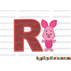 Piglet Winnie the Pooh Applique Embroidery Design With Alphabet R