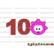 Pink Jelly Applique Embroidery Design Birthday Number 10