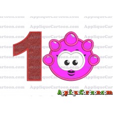 Pink Jelly Applique Embroidery Design Birthday Number 1