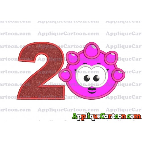 Pink Jelly Applique Embroidery Design Birthday Number 2
