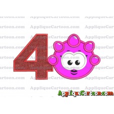 Pink Jelly Applique Embroidery Design Birthday Number 4