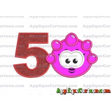 Pink Jelly Applique Embroidery Design Birthday Number 5