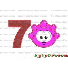 Pink Jelly Applique Embroidery Design Birthday Number 7