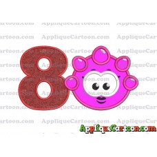 Pink Jelly Applique Embroidery Design Birthday Number 8