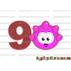 Pink Jelly Applique Embroidery Design Birthday Number 9