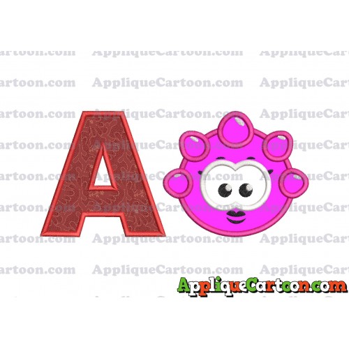 Pink Jelly Applique Embroidery Design With Alphabet A