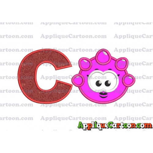 Pink Jelly Applique Embroidery Design With Alphabet C