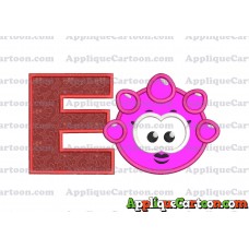 Pink Jelly Applique Embroidery Design With Alphabet E