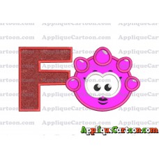Pink Jelly Applique Embroidery Design With Alphabet F