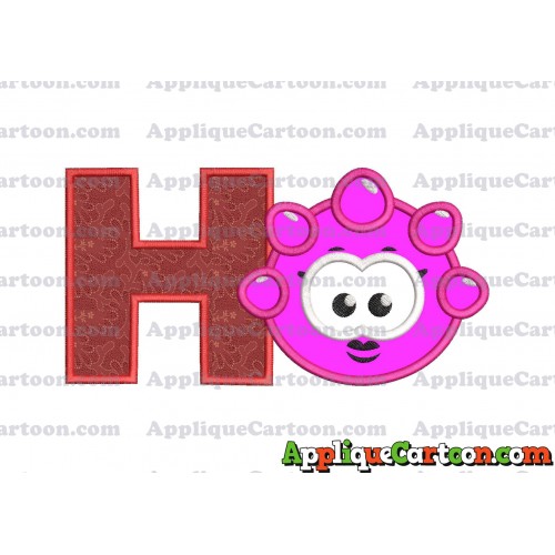 Pink Jelly Applique Embroidery Design With Alphabet H