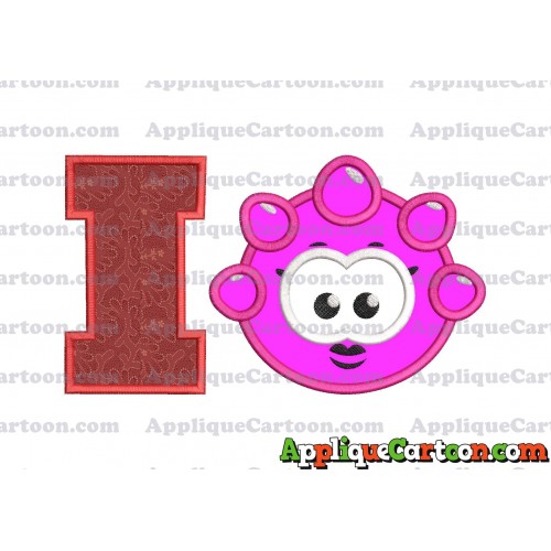 Pink Jelly Applique Embroidery Design With Alphabet I