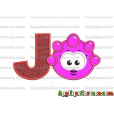 Pink Jelly Applique Embroidery Design With Alphabet J