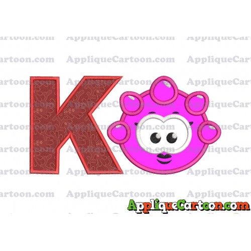 Pink Jelly Applique Embroidery Design With Alphabet K