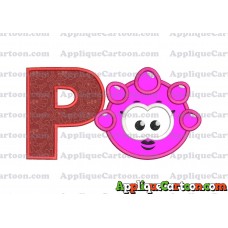 Pink Jelly Applique Embroidery Design With Alphabet P