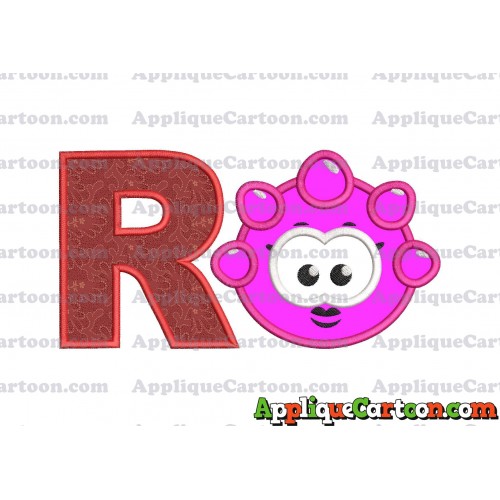 Pink Jelly Applique Embroidery Design With Alphabet R