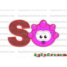 Pink Jelly Applique Embroidery Design With Alphabet S