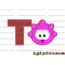 Pink Jelly Applique Embroidery Design With Alphabet T
