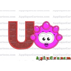 Pink Jelly Applique Embroidery Design With Alphabet U