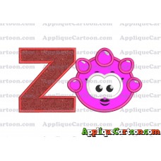 Pink Jelly Applique Embroidery Design With Alphabet Z