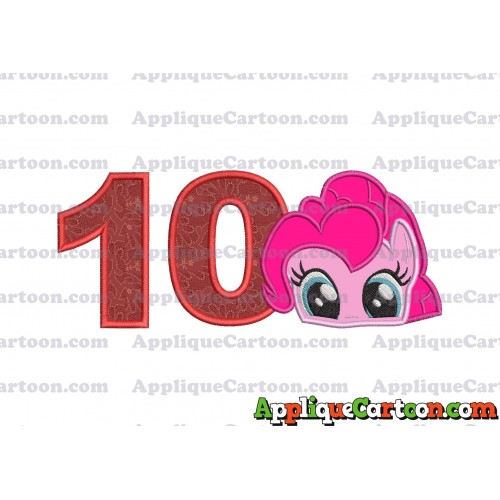 Pinky Pie My Little Pony Applique Embroidery Design Birthday Number 10