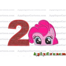 Pinky Pie My Little Pony Applique Embroidery Design Birthday Number 2