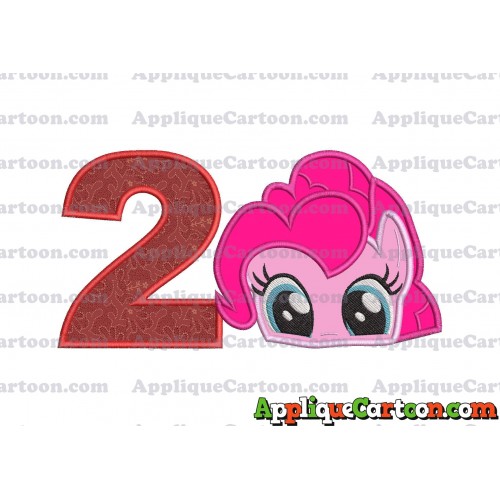 Pinky Pie My Little Pony Applique Embroidery Design Birthday Number 2