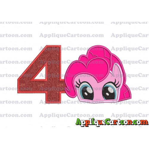 Pinky Pie My Little Pony Applique Embroidery Design Birthday Number 4