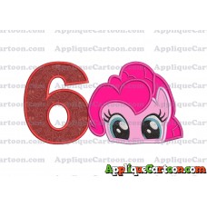 Pinky Pie My Little Pony Applique Embroidery Design Birthday Number 6