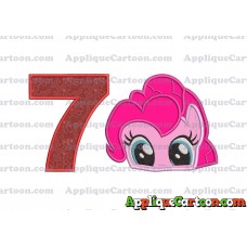 Pinky Pie My Little Pony Applique Embroidery Design Birthday Number 7