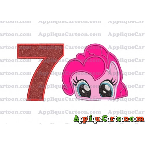 Pinky Pie My Little Pony Applique Embroidery Design Birthday Number 7