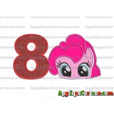 Pinky Pie My Little Pony Applique Embroidery Design Birthday Number 8