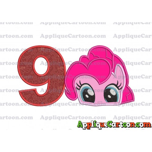 Pinky Pie My Little Pony Applique Embroidery Design Birthday Number 9