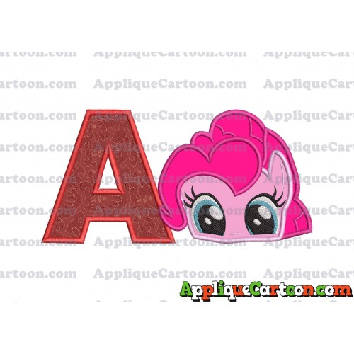Pinky Pie My Little Pony Applique Embroidery Design With Alphabet A