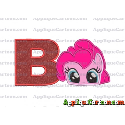 Pinky Pie My Little Pony Applique Embroidery Design With Alphabet B