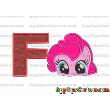 Pinky Pie My Little Pony Applique Embroidery Design With Alphabet F