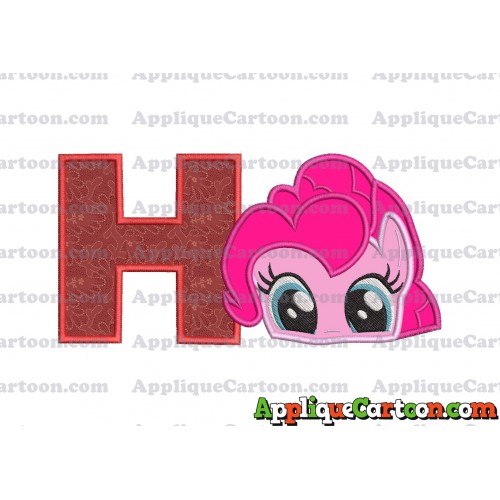 Pinky Pie My Little Pony Applique Embroidery Design With Alphabet H