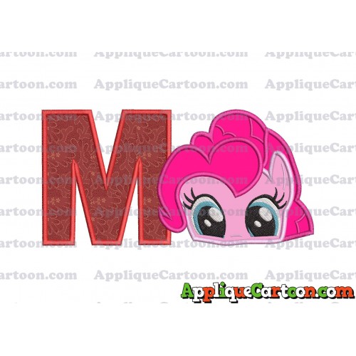 Pinky Pie My Little Pony Applique Embroidery Design With Alphabet M