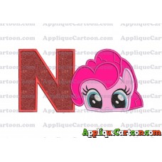 Pinky Pie My Little Pony Applique Embroidery Design With Alphabet N