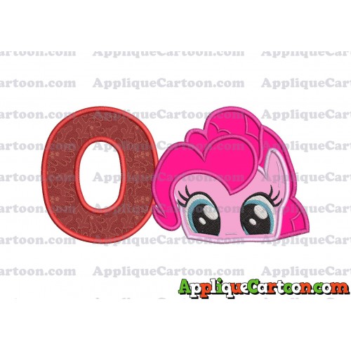 Pinky Pie My Little Pony Applique Embroidery Design With Alphabet O