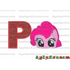 Pinky Pie My Little Pony Applique Embroidery Design With Alphabet P
