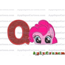 Pinky Pie My Little Pony Applique Embroidery Design With Alphabet Q