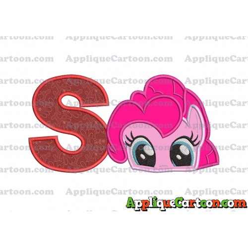Pinky Pie My Little Pony Applique Embroidery Design With Alphabet S
