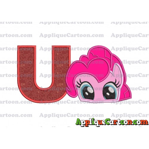 Pinky Pie My Little Pony Applique Embroidery Design With Alphabet U