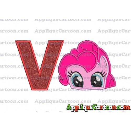Pinky Pie My Little Pony Applique Embroidery Design With Alphabet V