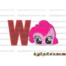 Pinky Pie My Little Pony Applique Embroidery Design With Alphabet W