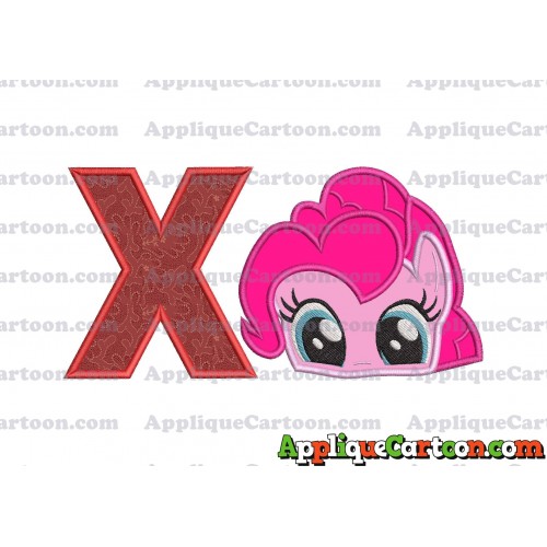 Pinky Pie My Little Pony Applique Embroidery Design With Alphabet X