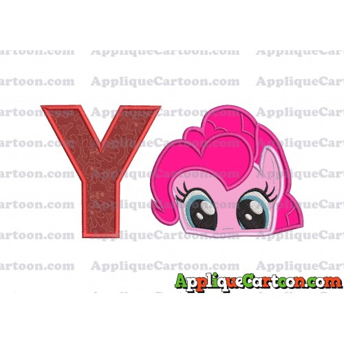 Pinky Pie My Little Pony Applique Embroidery Design With Alphabet Y